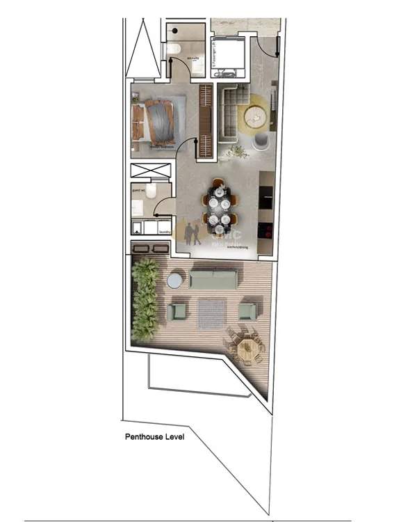 Qawra 1-bedroom penthouse