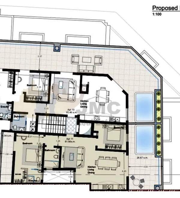 Balzan 2 bedroom penthouses with Pool