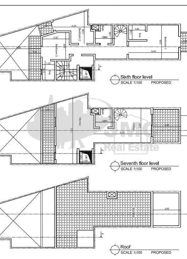 St.Pauls Bay 3 bedroom duplex penthouse with roof