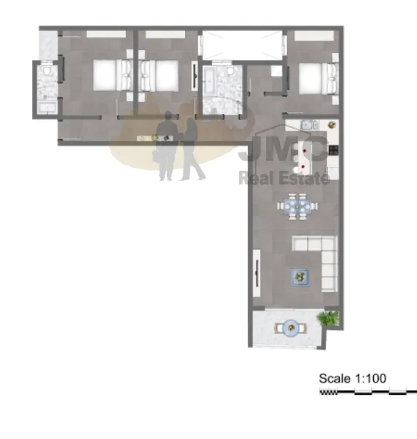 Marsascala 3 double bedroom apartment