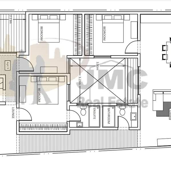 Gudja finished 3 bedroom penthouse with Pool & views