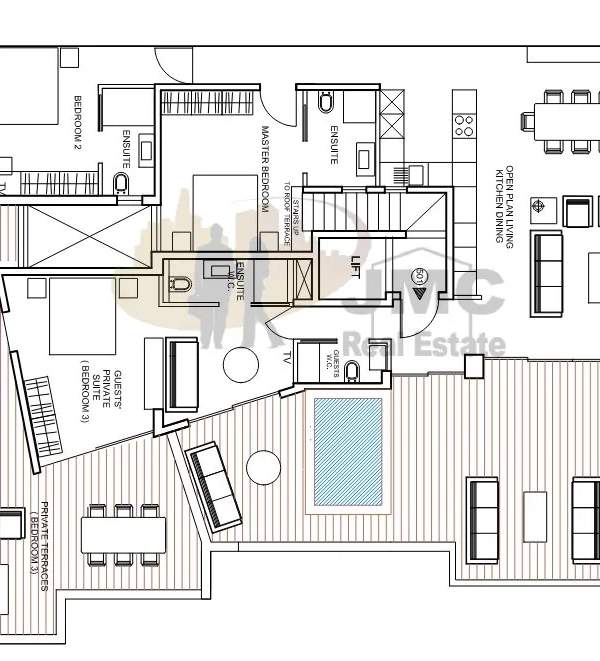 Gharghur Luxurious 5th Floor Penthouse with 2 Pools