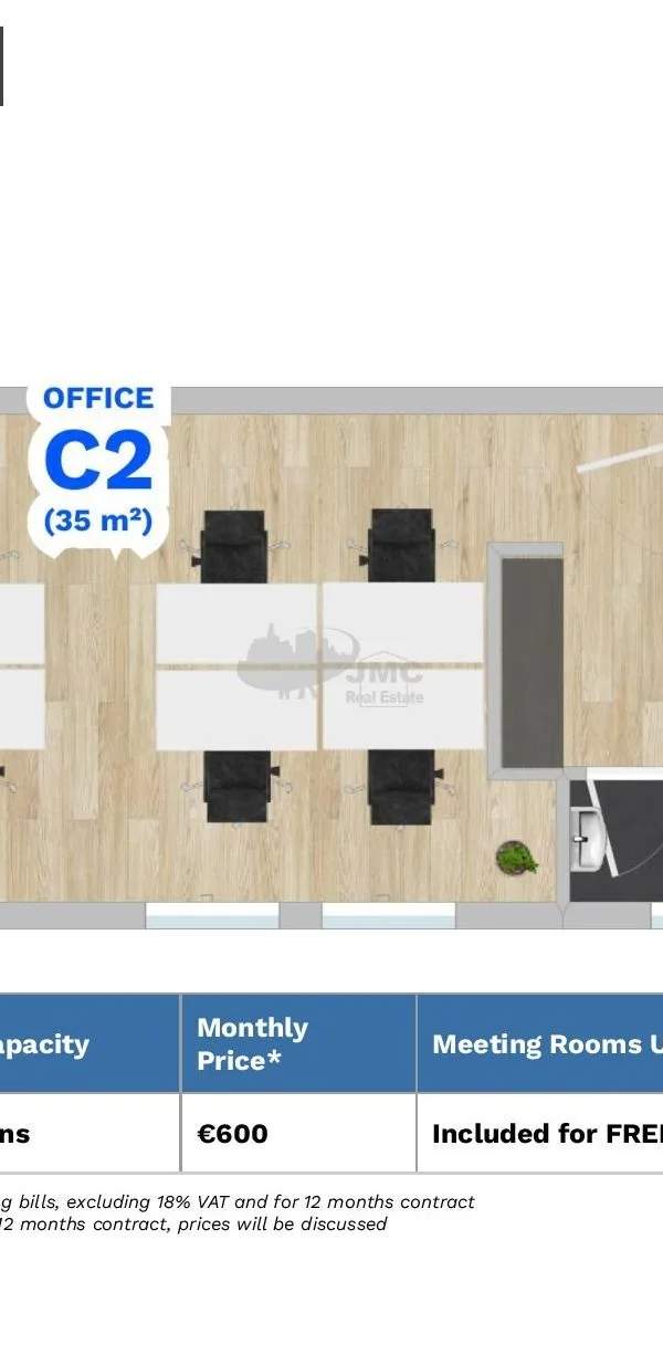 Qormi fully furnished 35sqm office