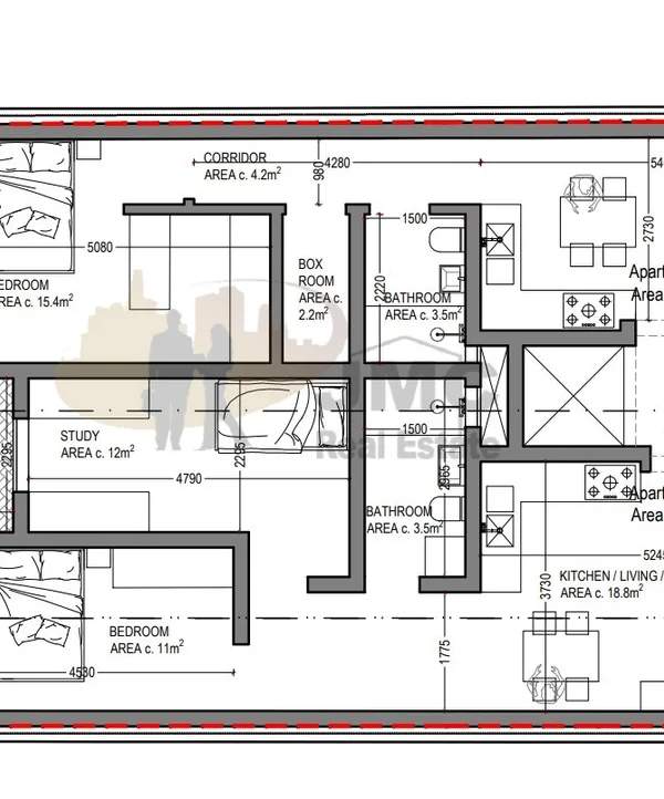 Luqa finished 1 bedroom penthouse