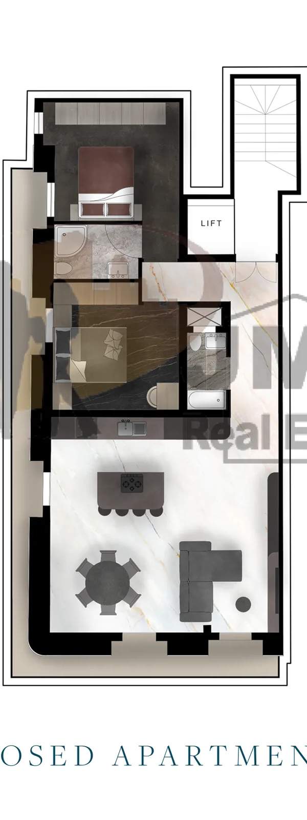 Pieta finished 2-bedroom apartments with Marina & Valletta views