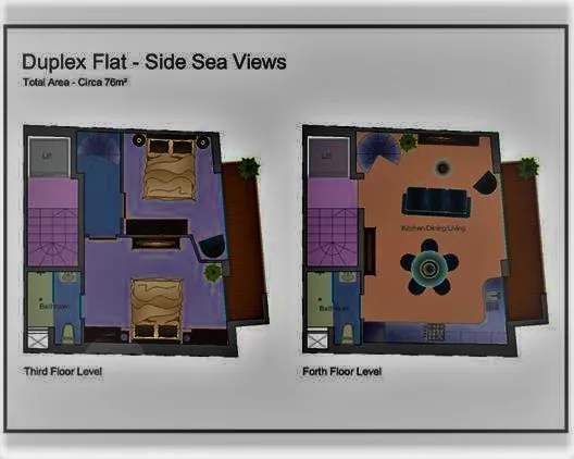St.Paul's Bay finished 2 double bedroom duplex apartment with side sea view