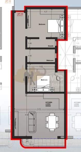 Mqabba 2 double bedroom apartment with unobstructed views