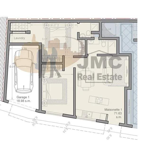 Tarxien 2 double bedroom ground floor maisonette