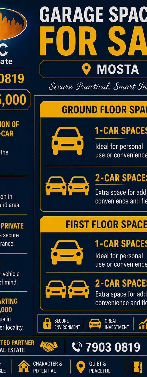 Mosta 1- and 2-car garage spaces