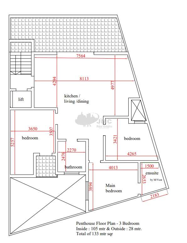 Zabbar 3 bedroom penthouse