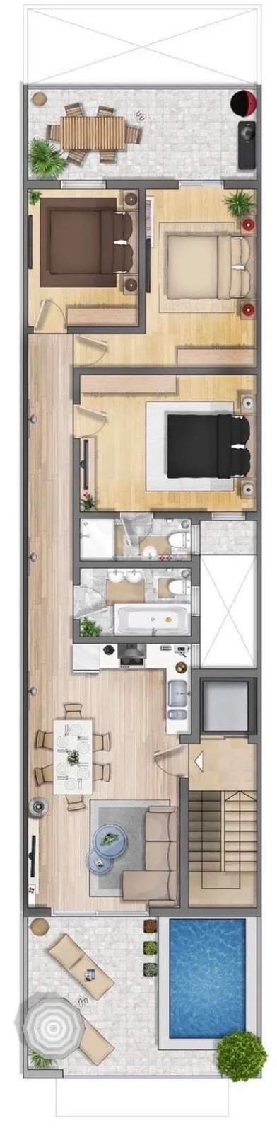 Zabbar 3 double bedroom penthouse with pool
