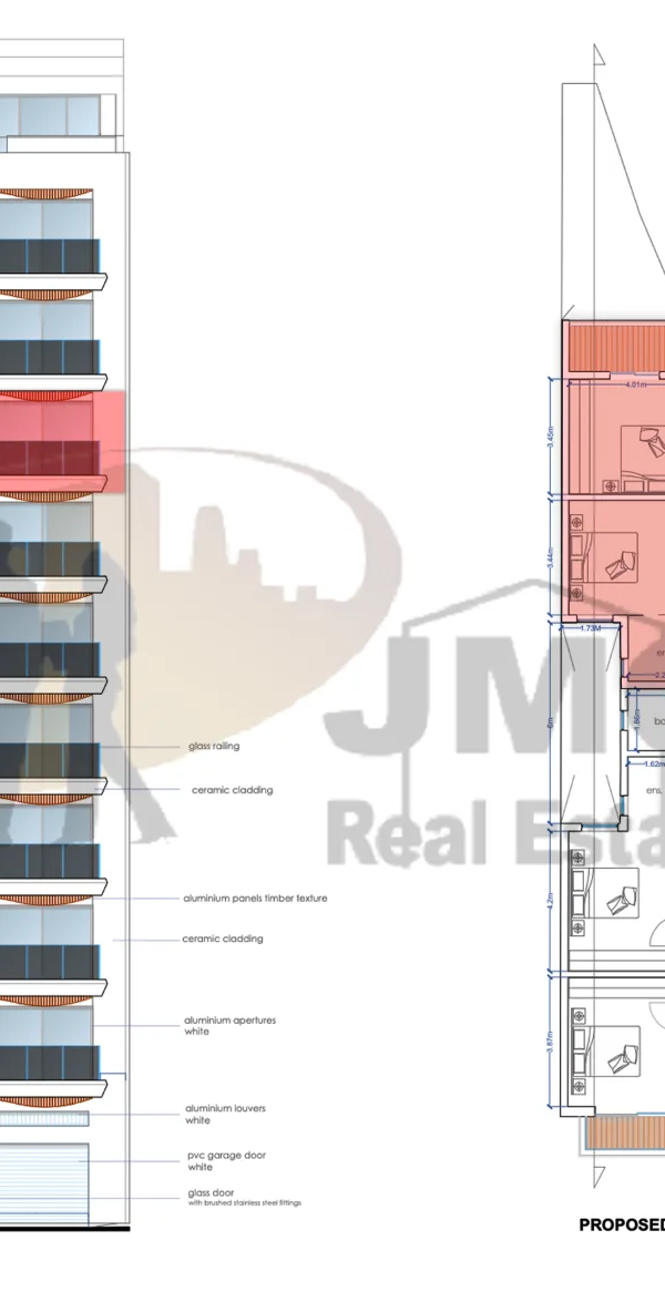 Sliema finished 2 double bedroom apartment with sea view