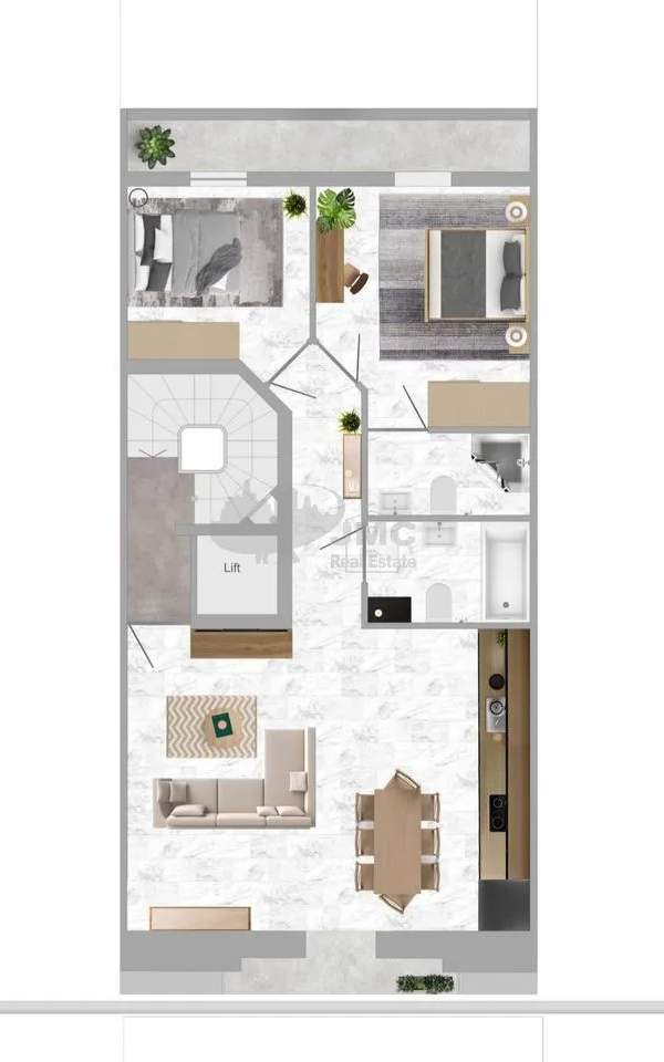 Pieta highly finished seafront 1-bedroom & study Apartment