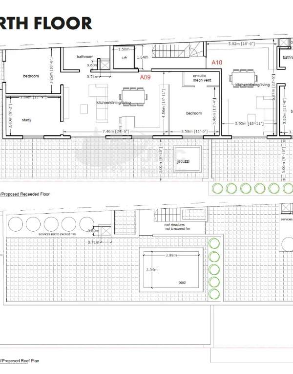 Mosta finished 2 bedroom & study penthouse with jacuzzi and pool