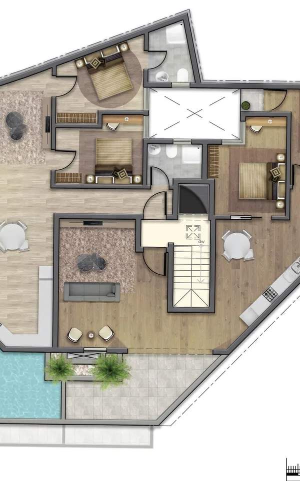 Marsaxlokk 2 bedroom penthouse with pool