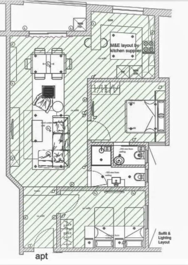 Swatar fully finished 2 double bedroom apartment including a garage